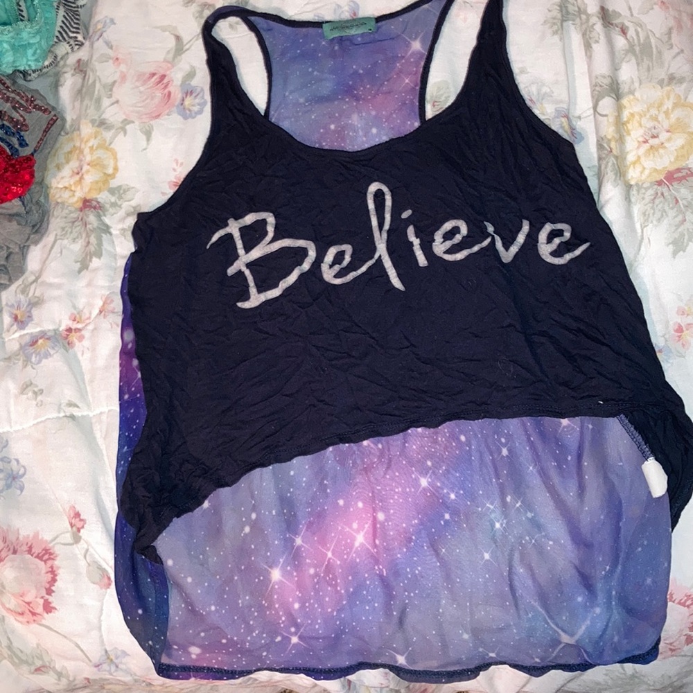 “believe” crop top